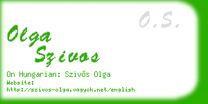 olga szivos business card